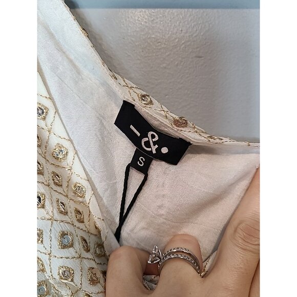 Dash and Dot Mirror Sequin Dress Fringe 1920s Gilded Gold Holiday Wedding New - Picture 8 of 11